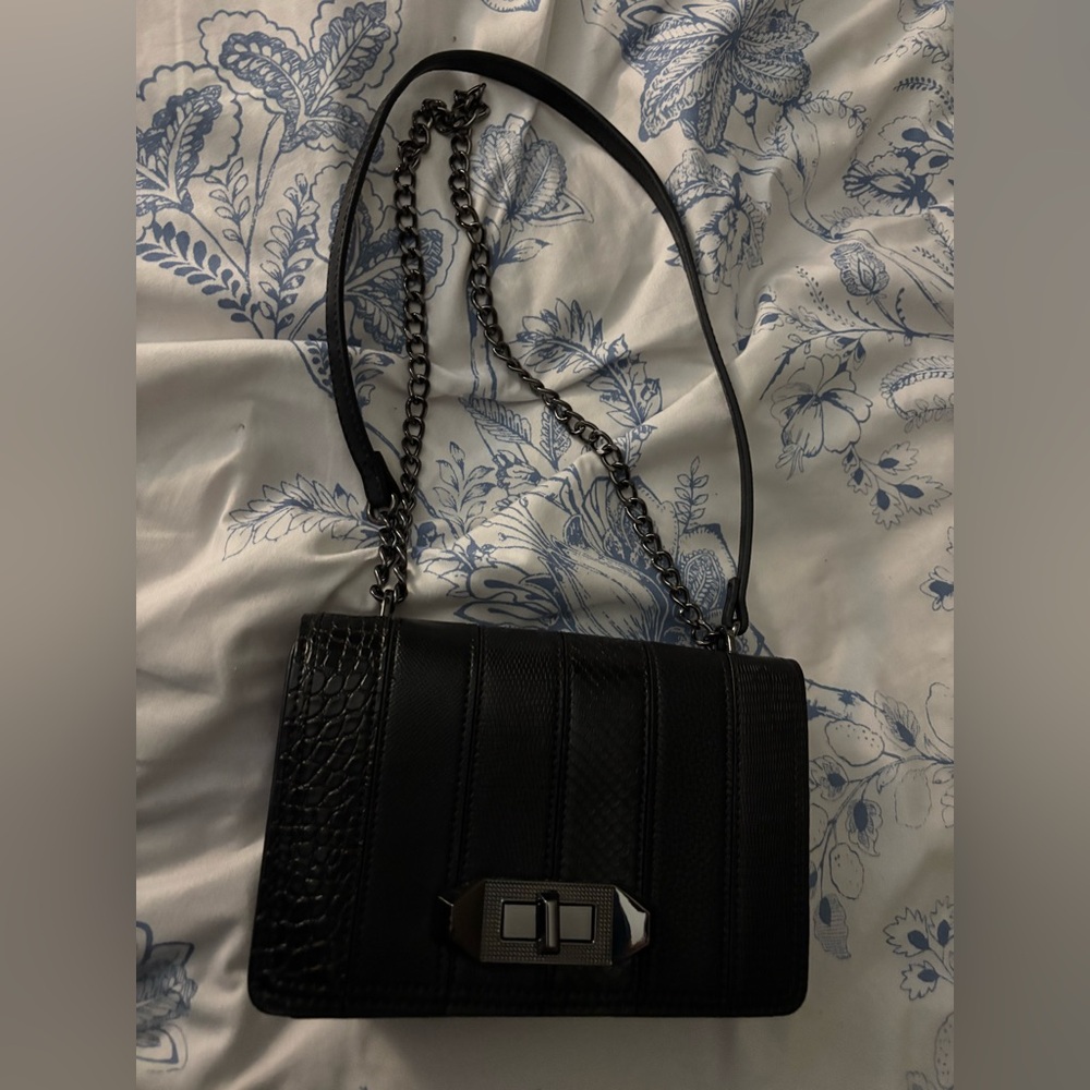 Aldo Black Textured Crossbody Bag